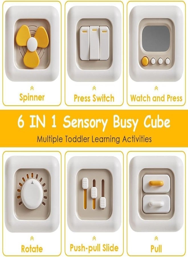 Fennec Mart 6 in 1 Activity Cube for Toddlers 1-3 Years, Montessori Busy Cube Sensory Toy with Shape Sorter, Bead Maze, Gears & Learning Activities, Educational Fine Motor Skills Toy for Boys Girls - Image 2