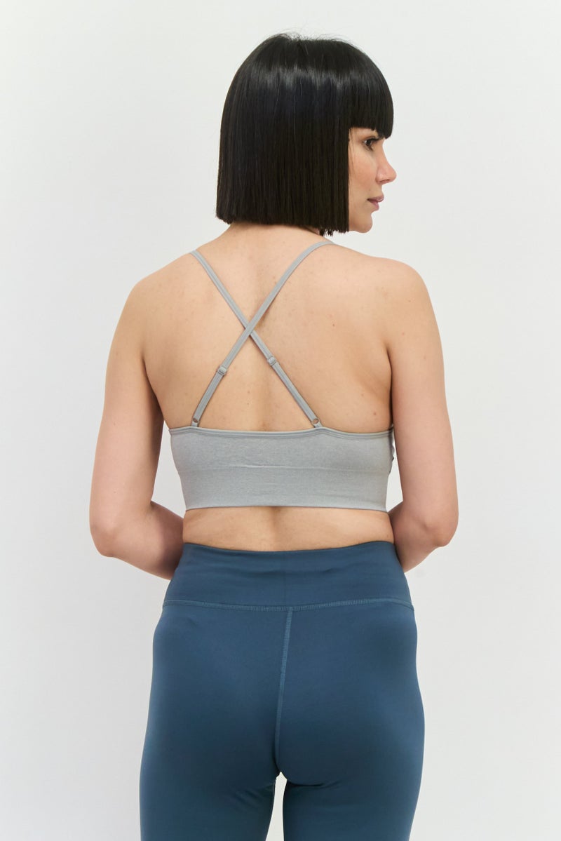 Ellesse Women 2 Pieces Sportswear Fit Training Bra, Grey - Image 4