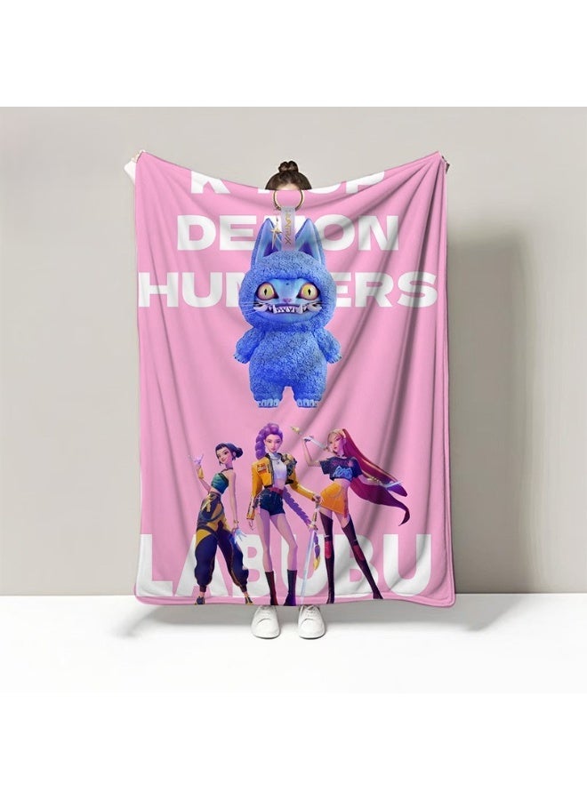 KPop Demon Hunters office Lunch Break Blanket Quilt Flannel Sofa Blanket(100x150cm) - Image 1