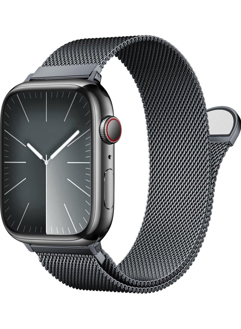 HablTech Milanese Strap Compatible with Apple Watch Bands 44mm 45mm 46mm 49mm ,Stainless Steel Magnetic Clasp Replacement Band for iWatch Series 11/10/9/8/7/6/5/4/Ultra/Ultra2/Ultra3/SE/SE2/SE3 - Image 1