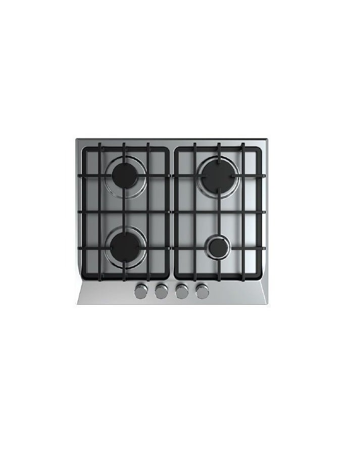 Fresh - Set of Fresh Built-in Gas Hob, 60 cm, 4 Burners, Stainless Steel - HAFR60CMSC/1, with Built-in Gas Oven, 60 cm, Silver - GEFB60CMSF, with Built-in Hood, 60 cm, Stainless Steel - 60CM-UN - Image 1