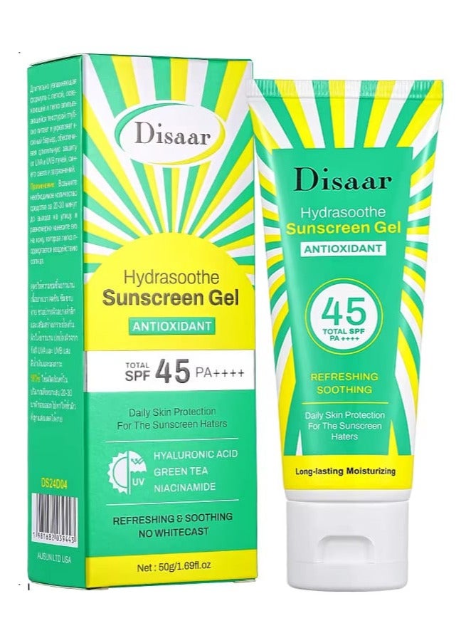 Disaar Hydrasooth Sunscreen Gel Antioxidant SPF45 PA++++ - 50 g - Image 1