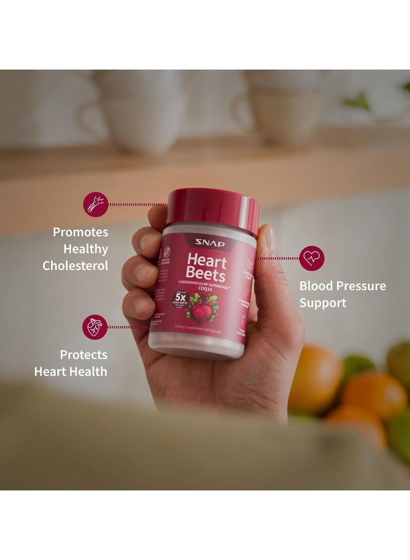 SNAP SUPPLEMENTS بيتس القلب - سوبر فود للقلب - خالي من السكر، حلوى الكرز، مكمل غذائي، 60 حبة - Image 2