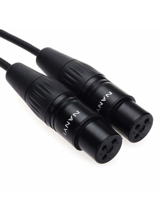 NANYI 2pcs XLR Female to Female Splitter Microphone Cable XLR to XLR Patch Cables, 3-Pin XLR Female to Female mic Cable DMX Cable Patch Cords with Oxygen-Free Copper, 5Feet/1.5Meter… - Image 1