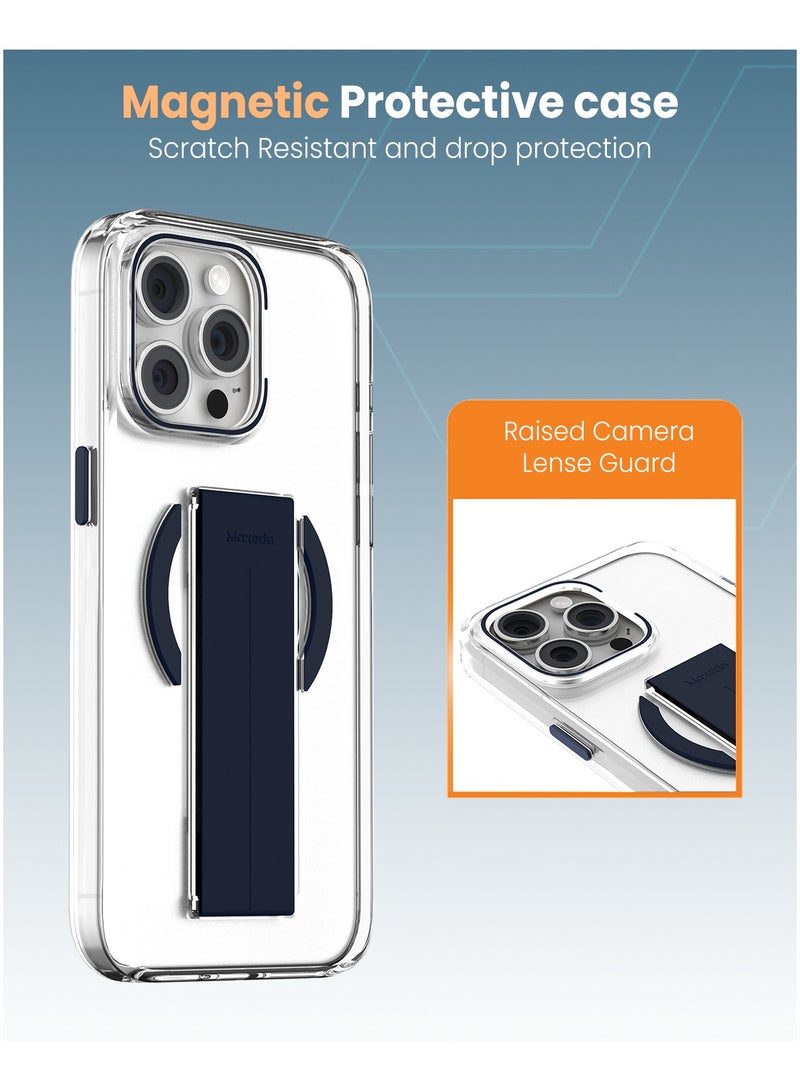 Moxedo Magnetic Protective Case Scratch Resistant Drop Protection Magsafe Technology Compatible for iPhone 14 Pro 6.1 inch - Blue - Image 3
