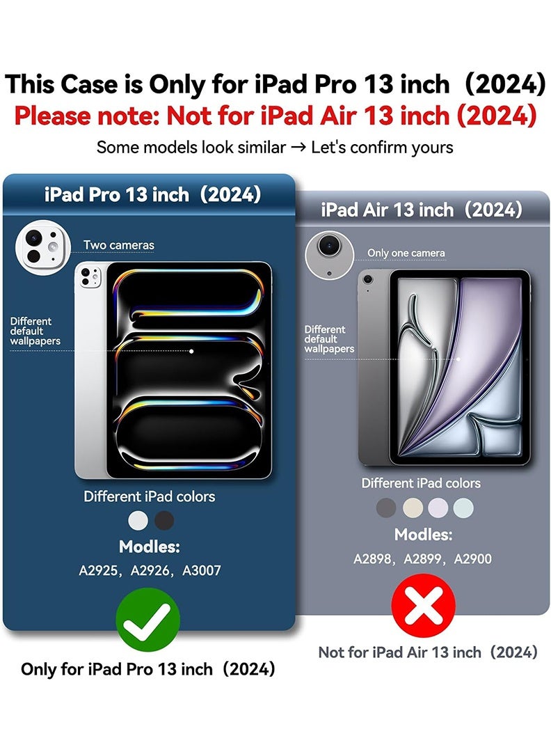 ثيودور جراب لوحة مفاتيح لجهاز iPad Pro مقاس 13 بوصة (M5/M4) 2025/2024، غطاء نحيف وخفيف الوزن مع حامل ولوحة مفاتيح بلوتوث لاسلكية قابلة للفصل مغناطيسيًا، جراب قابل للفصل مغناطيسيًا، خاصية التشغيل/الإيقاف التلقائي - أسود - Image 2