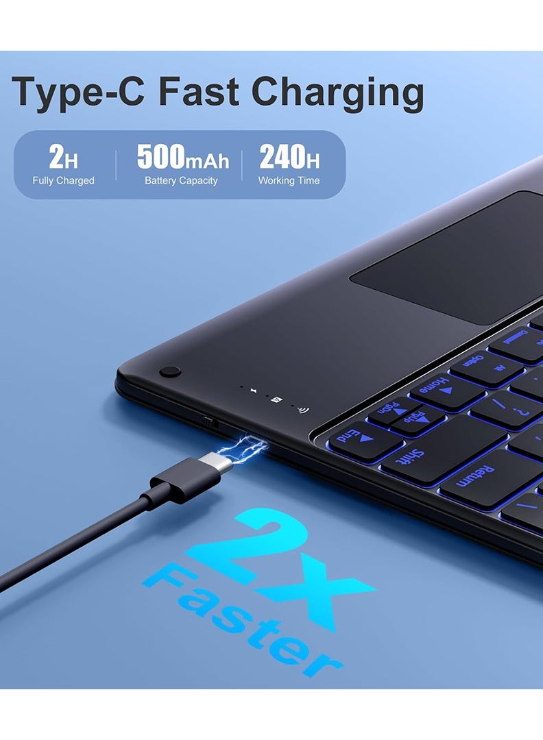 ثيودور جراب لوحة مفاتيح لجهاز iPad Pro مقاس 13 بوصة (M5/M4) 2025/2024، غطاء نحيف وخفيف الوزن مع حامل ولوحة مفاتيح بلوتوث لاسلكية قابلة للفصل مغناطيسيًا، جراب قابل للفصل مغناطيسيًا، خاصية التشغيل/الإيقاف التلقائي - أسود - Image 3