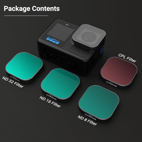 CYNOVA Filter Set for GoPro Hero 13 Black, 4 Pack (CPL/ND8/ND16/ND32) for GoPro Hero 13 Black Accessories, Neutral Density & Polarizing Lens Filter Kit - Image 5