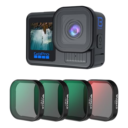 CYNOVA Filter Set for GoPro Hero 13 Black, 4 Pack (CPL/ND8/ND16/ND32) for GoPro Hero 13 Black Accessories, Neutral Density & Polarizing Lens Filter Kit - Image 1