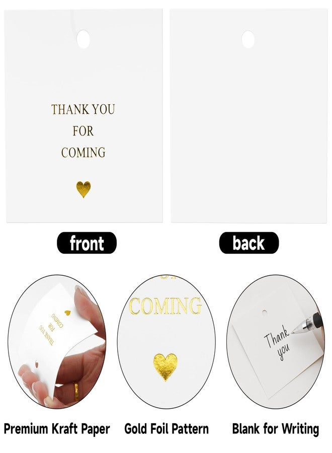 joycraft 50Pcs Thank You for Coming Tags, 2.5 in Gold Foil White Kraft Paper Gift Tags, Square Thank You Hangtags for Wedding, Birthday, Baby Shower, Holidays, Anniversary - Image 3