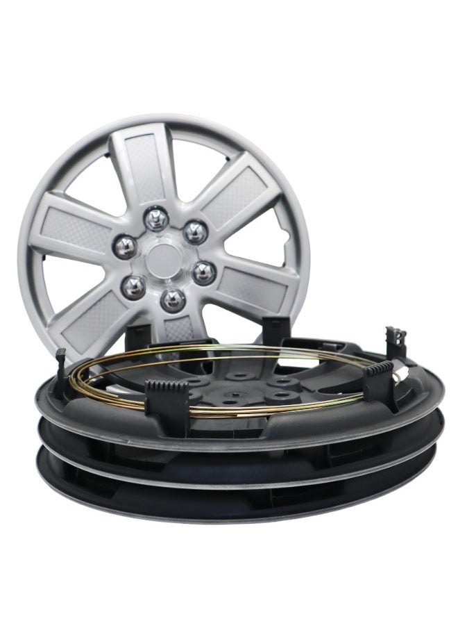 EMTC EMTC Taiwan Wheel Cover Pack of 4 | 15" Inch | EM-3143 Silver Universal Nested Style  - Image 4