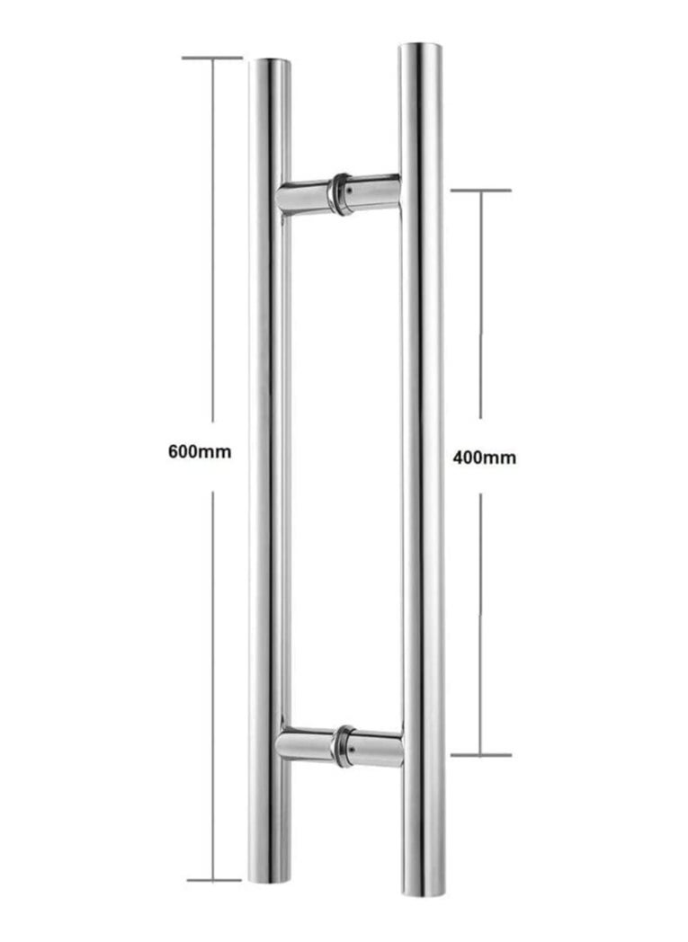SS SS Tech Gulf Light 60 cm Solid Standoffs Heavy-Duty Commercial Grade-304 Stainless Steel Push Pull Door Handle/Barn Door Pull Handle/Glass Pulls, Mirror-Polished.  - Image 2