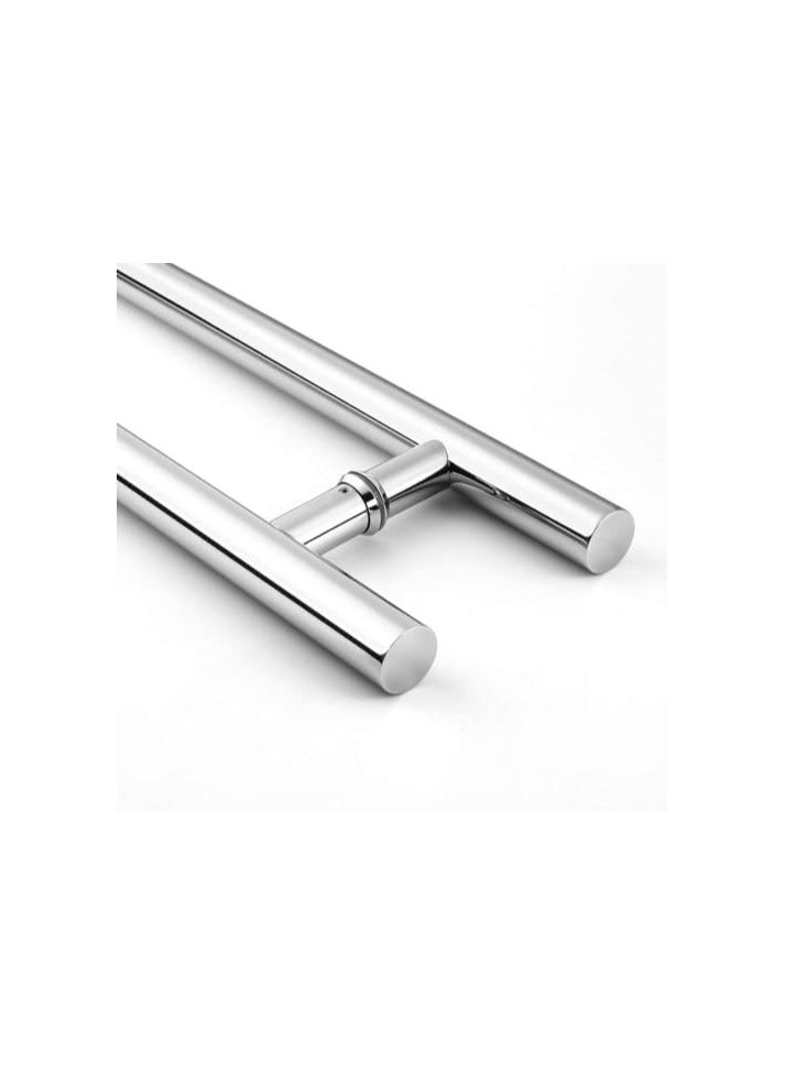 SS SS Tech Gulf Light 60 cm Solid Standoffs Heavy-Duty Commercial Grade-304 Stainless Steel Push Pull Door Handle/Barn Door Pull Handle/Glass Pulls, Mirror-Polished.  - Image 4