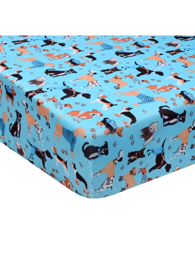 UOMNY Crib Sheet - Fitted Crib Sheet Baby Sheet for Standard Crib and Toddler mattresses Nursery Bedding Sheet Crib Mattress Sheets for Boys and Girls 1 Pack Dog Toddler Sheet by UOMNY - Image 1