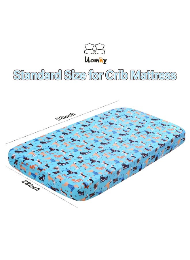 UOMNY Crib Sheet - Fitted Crib Sheet Baby Sheet for Standard Crib and Toddler mattresses Nursery Bedding Sheet Crib Mattress Sheets for Boys and Girls 1 Pack Dog Toddler Sheet by UOMNY - Image 2