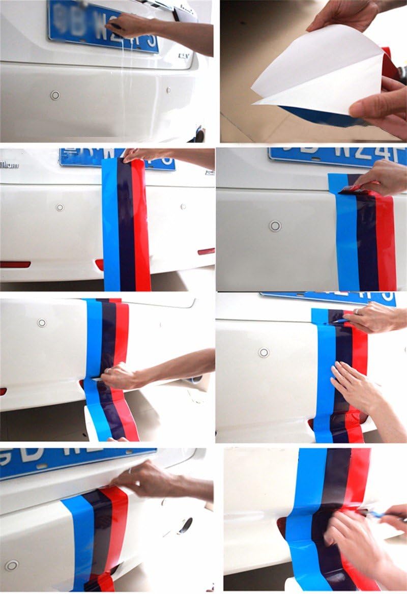 fangfei 6"x100" for BMW M Color Stripes Decal Sticker BMW Hood Front Rear Bumpers Side Fenders (Stripe Decal Sticker for BMW) - Image 4