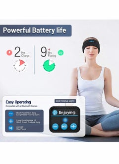 KASTWAVE Sleep Headphones Bluetooth Sleep Eye Mask Wireless Headphones Sleeping Travel Music Eye Cover Sports Headband Headphones with Ultra-Thin HD Stereo Speakers for Insomnia Snoring Travel  - Image 4