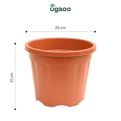 UGAOO UV Treated Gardening Pots and Planters for Plants (10 inch Brown/Terracotta Color Set of 6 Plastic Pots) - Image 5