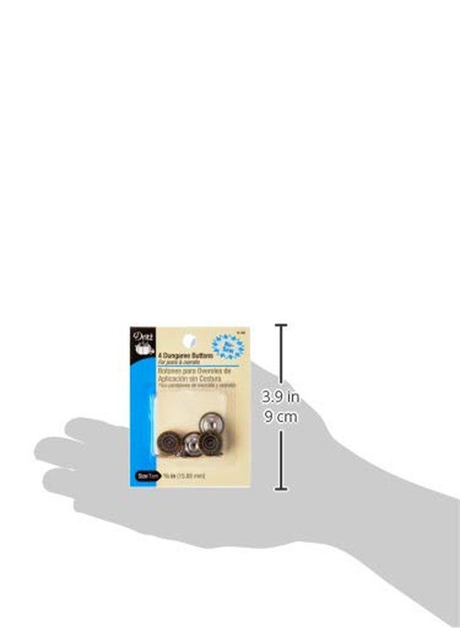 Dritz 5/8" No-Sew Dungaree Buttons, 4 Sets, Antique Brass - Image 3