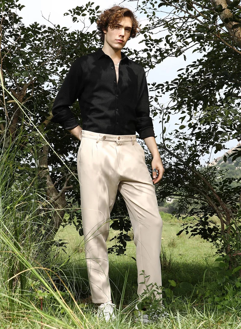 كامبوس سوترا Men's Latte Beige Korean Tailored Trousers