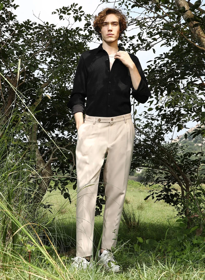 كامبوس سوترا Men's Latte Beige Korean Tailored Trousers