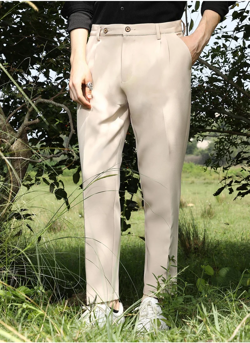كامبوس سوترا Men's Latte Beige Korean Tailored Trousers