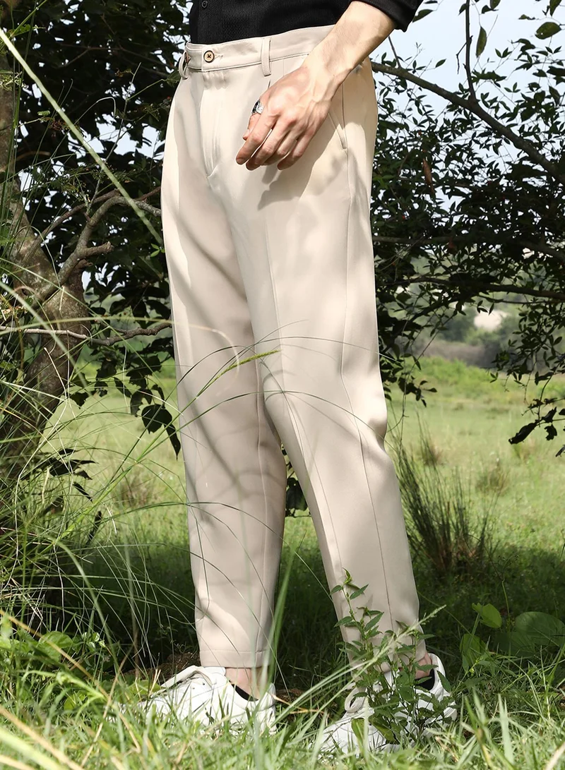 كامبوس سوترا Men's Latte Beige Korean Tailored Trousers