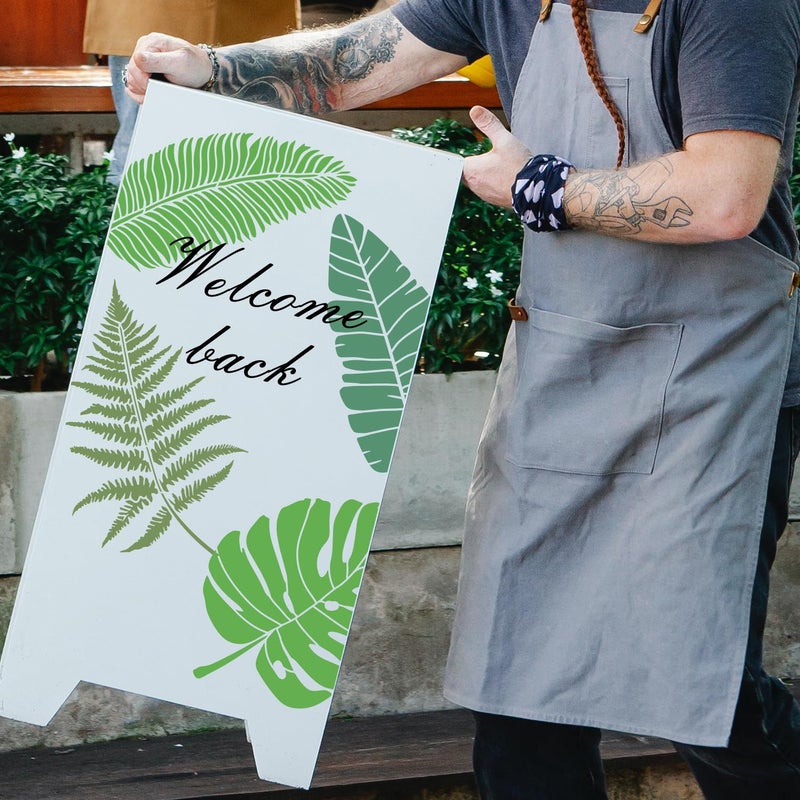 TWINKLEMON 6PCS Large Leaf Stencils for Painting on Walls 16 x 12 Inch Plant Stencil with Brushes Palm Leaf Wall Stencil Tropical Leaves Stencils Plastic Drawing Templates for Wall Furniture Fabric - Image 5