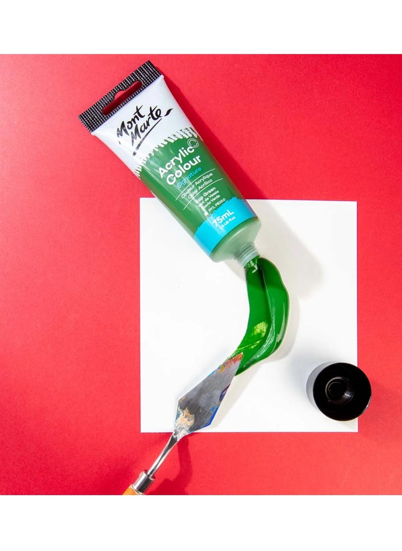 Mont Marte Signature Acrylic Colour Paint Tube 75ml Content Sap Green  - Image 2