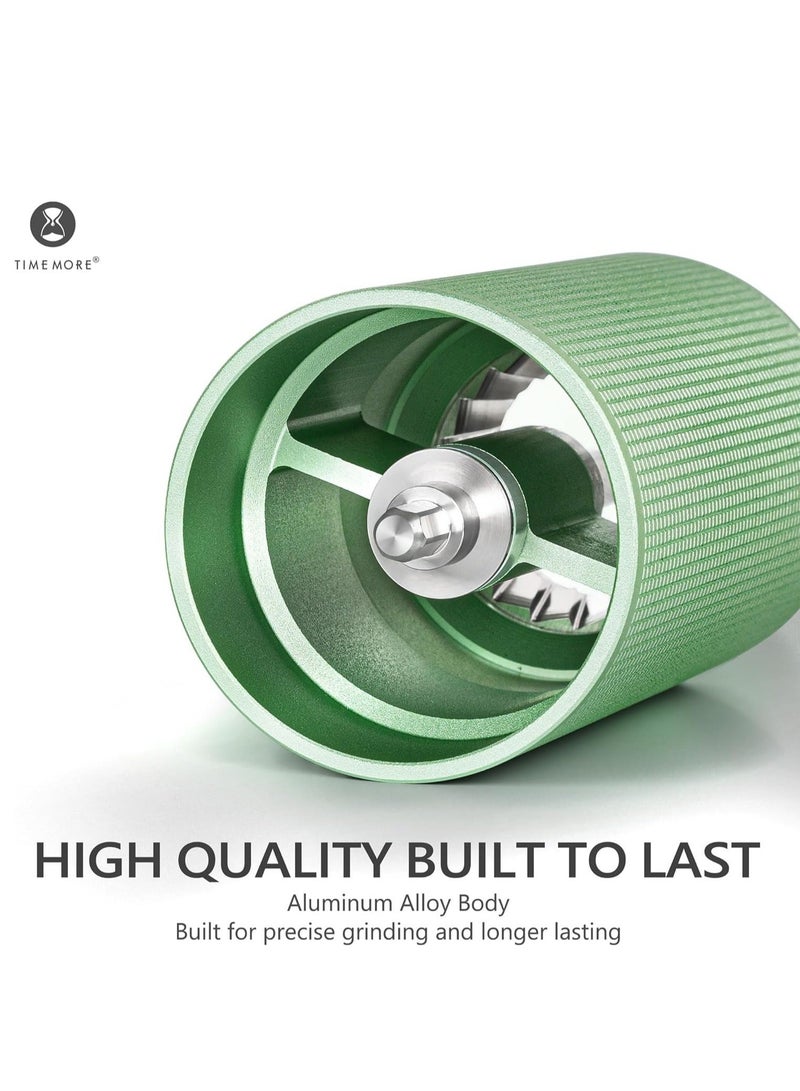 TIMEMORE Chestnut C3 ESP Hand Coffee Grinder, Manual Coffee Hand Grinder Capacity 25g with CNC Stainless Steel Conical Burr, Internal Adjustable Setting, Double Bearing Positioning for Travel, Camping (Green) - Image 4