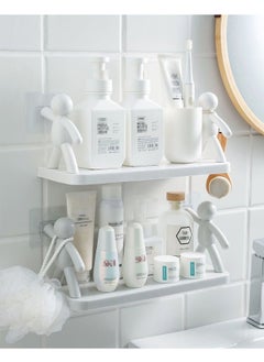 ZCM-HAPPY 3-Piece Small People Simple Wall Mounted Storage Rack Organizer White  - Image 4