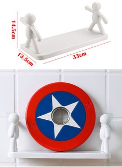 ZCM-HAPPY 3-Piece Small People Simple Wall Mounted Storage Rack Organizer White  - Image 3