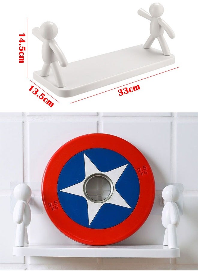 ZCM-HAPPY 3-Piece Small People Simple Wall Mounted Storage Rack Organizer White  - Image 3