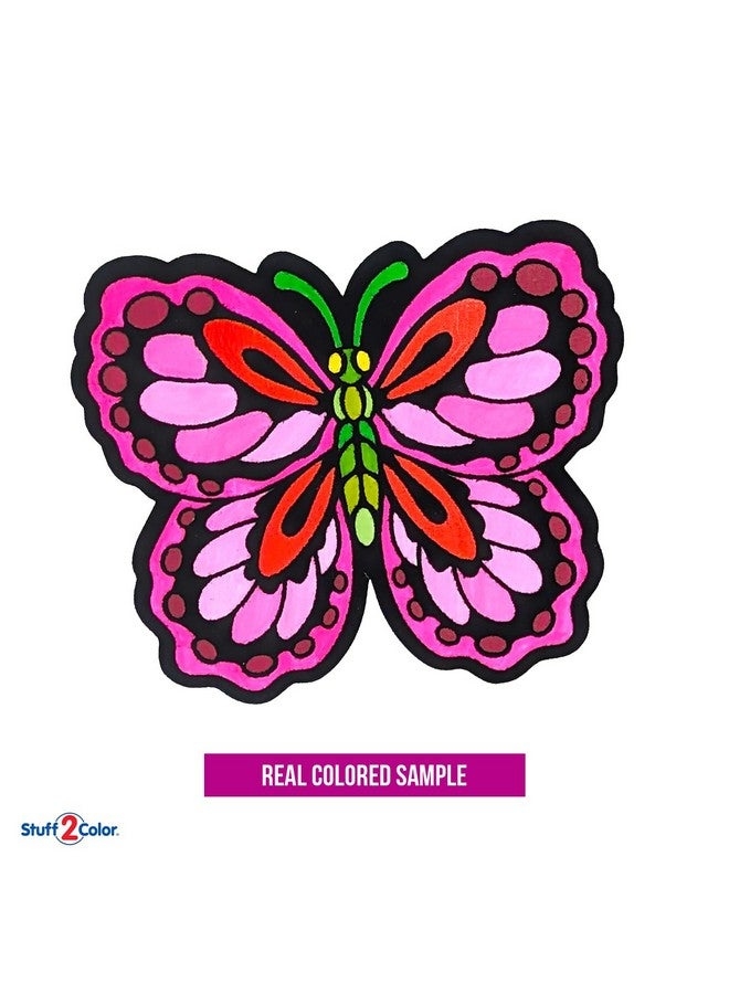 Stuff2Color Color Your Own Velvet Butterflies - 12 Pack - Beautiful Arts and Crafts Coloring Fun for All Ages - Decorate Your Room, Color with Friends, Party Favors and Activities (All Unique Designs) - Image 5