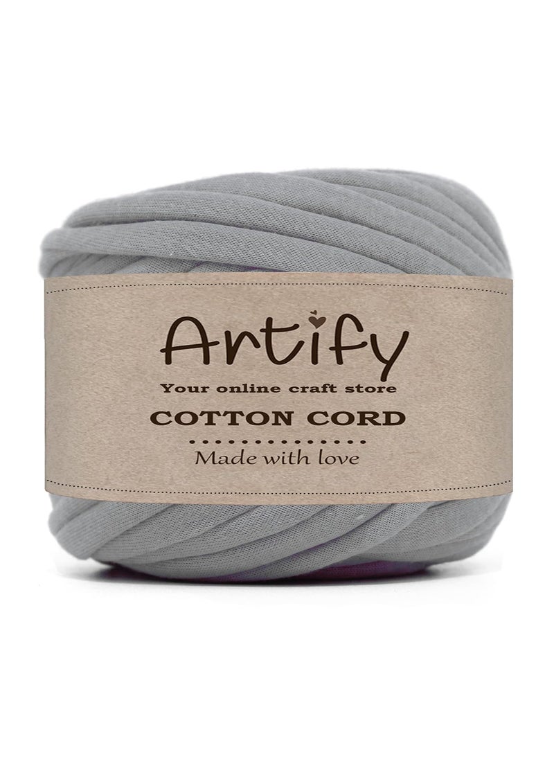 Artify Artify | Tshirt Yarn (7mm, 500gms) | Knitting Yarn for Hand DIY Bag, Basket Cushion and Other Crochet Projects - Steel  - Image 1