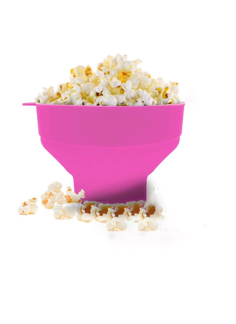 SYOSI Silicone Microwave Popcorn Popper with Lid for Home Microwave Popcorn Makers with Handles Collapsible Popcorn Bowl  - Image 1