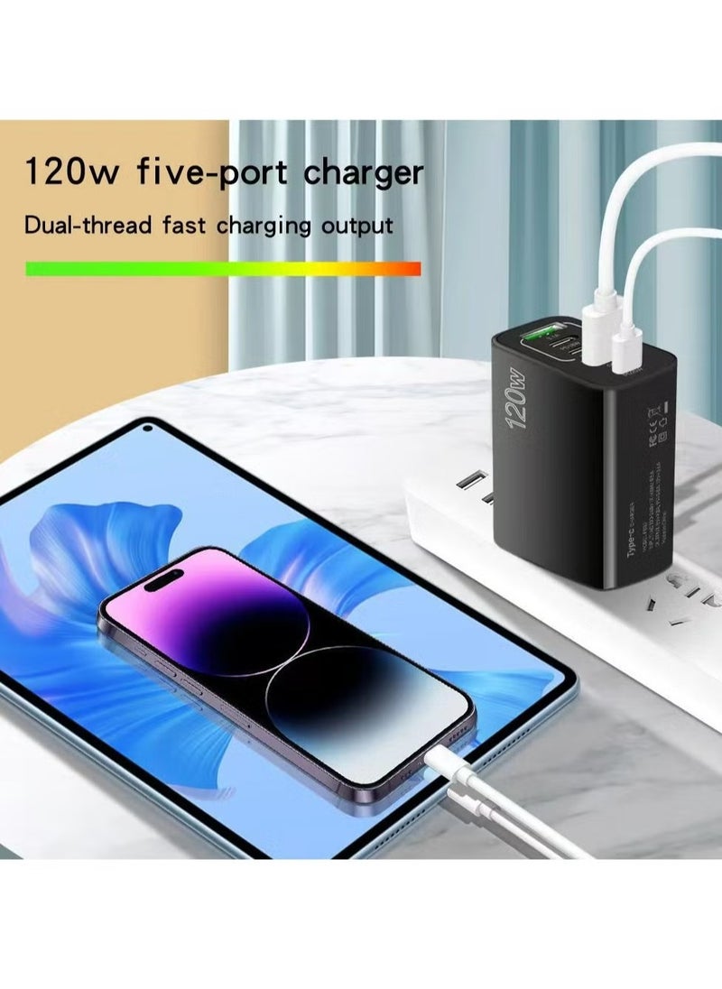 Generic 120W mobile phone fast charging charger Type-c PD+USB suitable for Apple, Huawei, Xiaomi, Samsung multi port charging heads  - Image 4