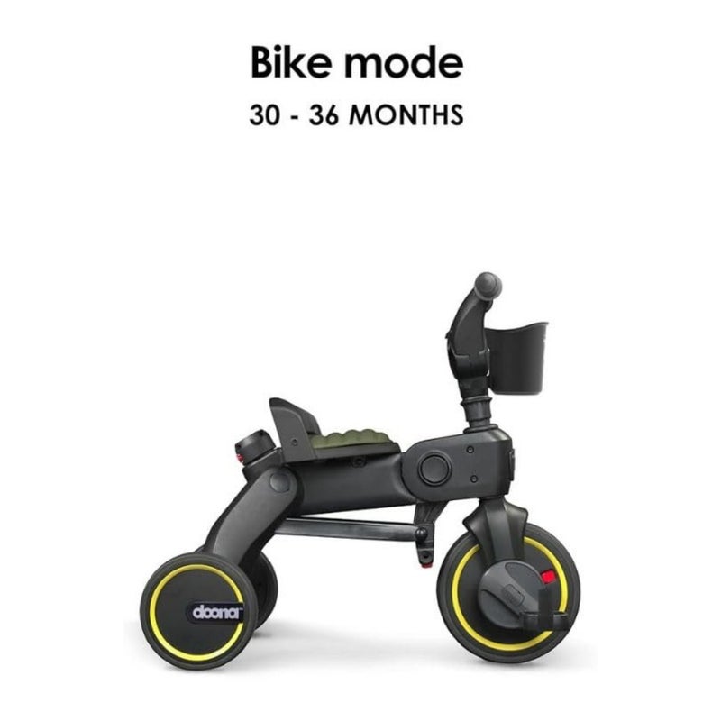 Travel stroller trike: aluminum frame, desert green, ultra-compact fold with dual steering and smooth soft-ride wheels for ultimate portability - Image 4