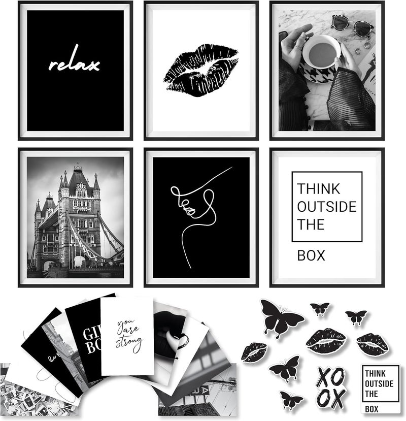 97 Decor Black and White Posters for Room Aesthetic - Black and White Wall Decor, Black and White Room Decor for Teen Girls, Boy Play Bunny Art Prints, Photo Picture Bedroom Decoration (8x10 UNFRAMED) - Image 1