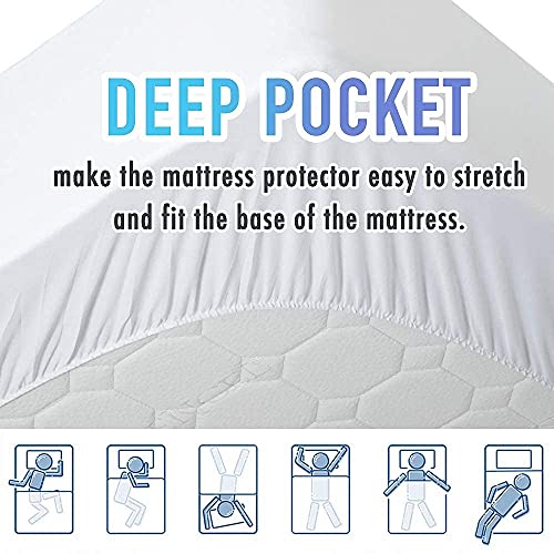 MATBEBY Twin XL Mattress Pad - Cooling Breathable Mattress Topper, Quilted Fitted Mattress Protector, Pillow Top Mattress Cover with 8-21" Deep Pocket, Soft, Machine Washable, White, Twin Extra Long - Image 4