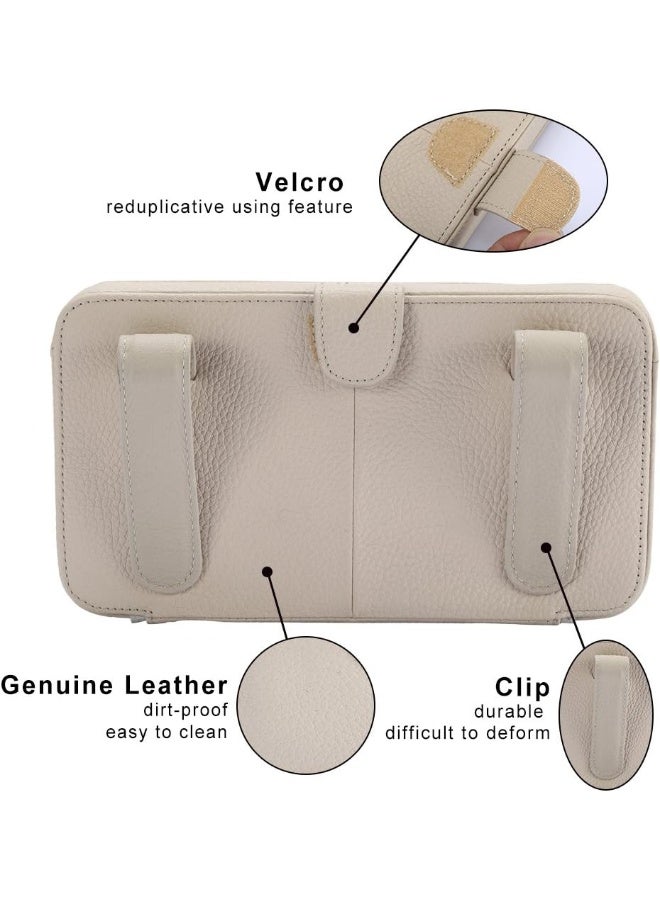Fms Car Leather Tissue Case Holder for Sun Visor & Seat Back with Tissue Refill (Beige) - Image 4