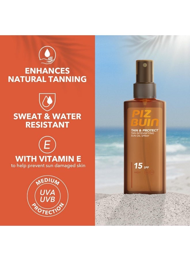 Piz Buin Piz Buin Tan and Protect Oil Spray Spf15 150ml  - Image 2
