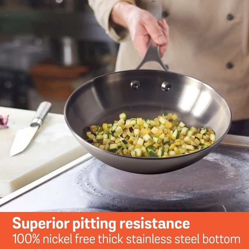 Meyer Select Nickel Free Stainless Steel Frypan | Frying Pan | Steel Frying Pan with Triply Base | Steel Fry pan | Gas and Induction Compatible, 26 cm/ 2.38L, Silver - Image 4