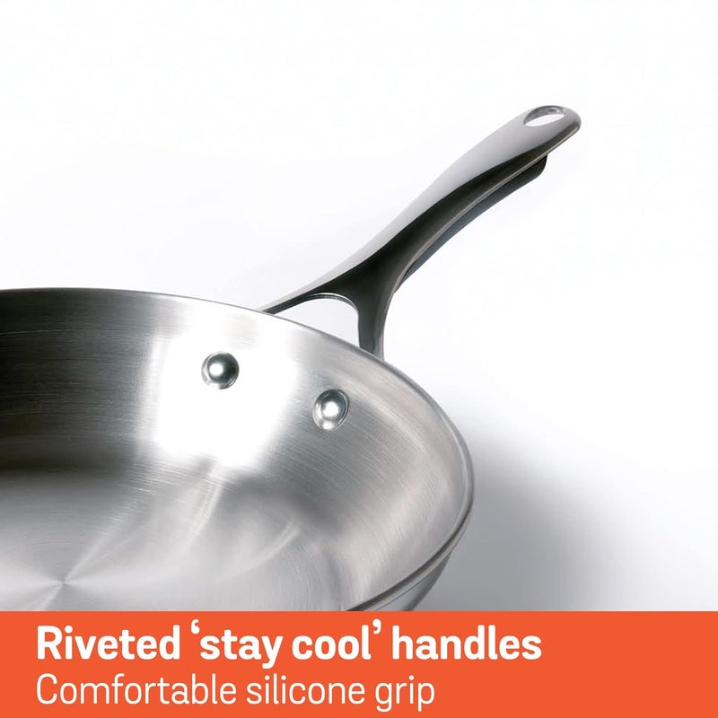 Meyer Select Nickel Free Stainless Steel Frypan | Frying Pan | Steel Frying Pan with Triply Base | Steel Fry pan | Gas and Induction Compatible, 26 cm/ 2.38L, Silver - Image 5