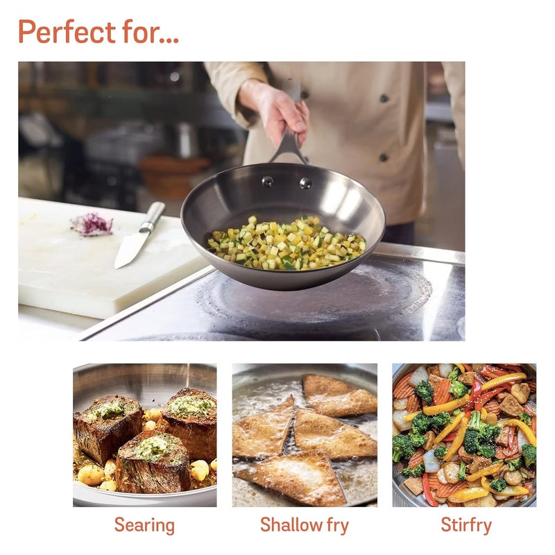 Meyer Select Nickel Free Stainless Steel Frypan | Frying Pan | Steel Frying Pan with Triply Base | Steel Fry pan | Gas and Induction Compatible, 26 cm/ 2.38L, Silver - Image 3
