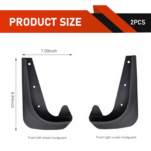Opuweiy 2 PCS Car Mud Flaps, Splash-Protection Auto Fender Flaps, All Weather Protector Universal Mud Guards, for Sedans and SUVs (Black, 7x9.8In) - Image 2
