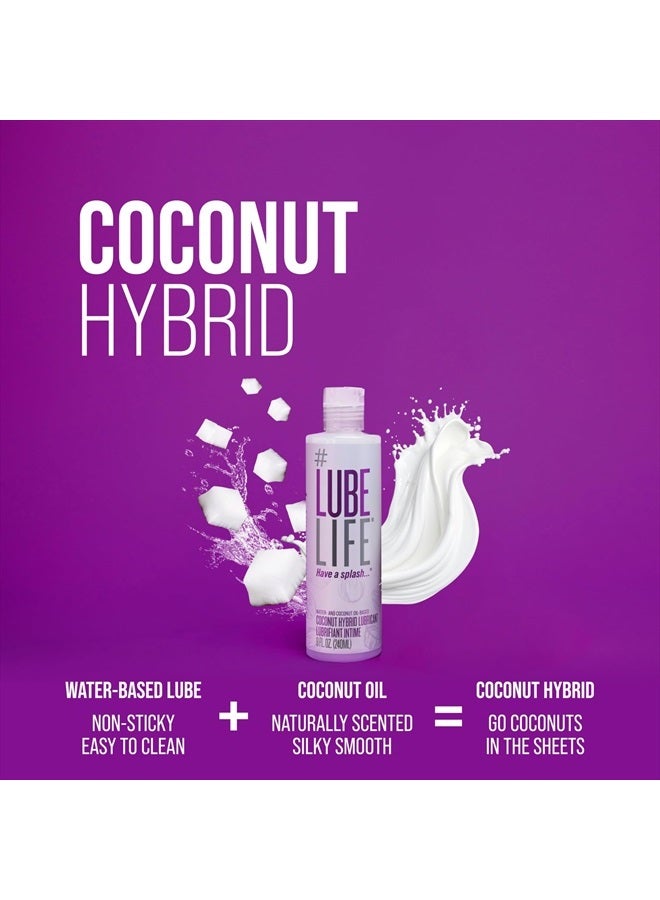 Lube Life Coconut Hybrid Lubricant, Water-Based & Coconut Oil Massage and Lube for Men, Women & Couples, 8 Fl Oz  - Image 2