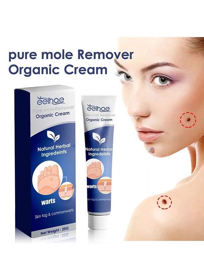 إيلهو Orgaic Cream,Mole And Body Wart Removal Cream- Natural Herbal Ingredeints, Wart Remover Treatment Skin Repair Cream Against Moles Warts Use On Any Parts Of Body 20g - Image 1