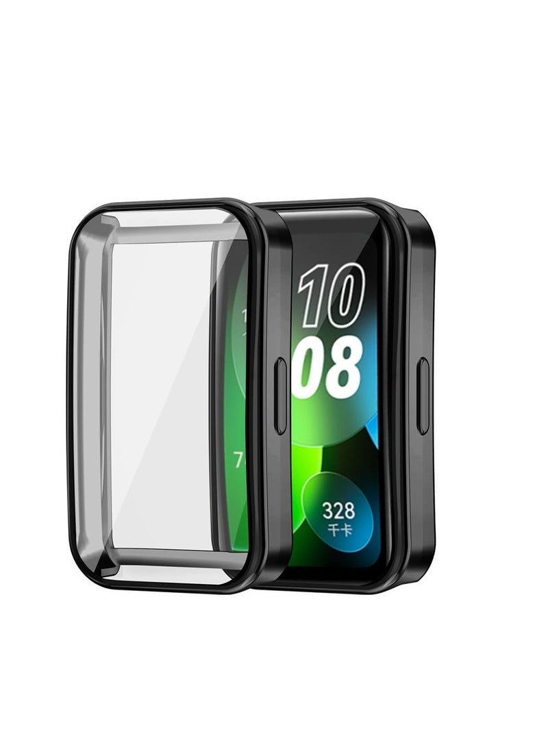 Case Compatible with HUAWEI Band 10 HUAWEI Band 9 HUAWEI Band 8 Smartwatch Case Accessories,All Around Soft TPU Full Protective Case Cover for Huawei Band 10/9/8,Black  - Image 4