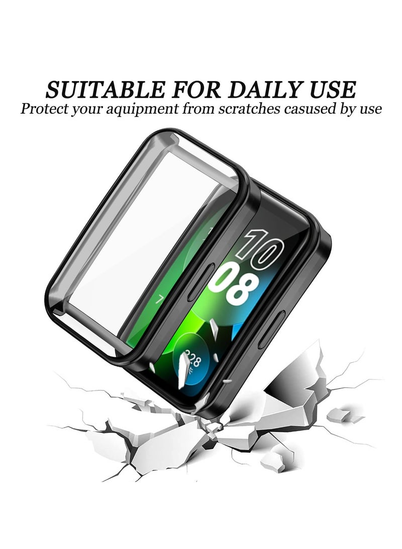 Case Compatible with HUAWEI Band 10 HUAWEI Band 9 HUAWEI Band 8 Smartwatch Case Accessories,All Around Soft TPU Full Protective Case Cover for Huawei Band 10/9/8,Black  - Image 5
